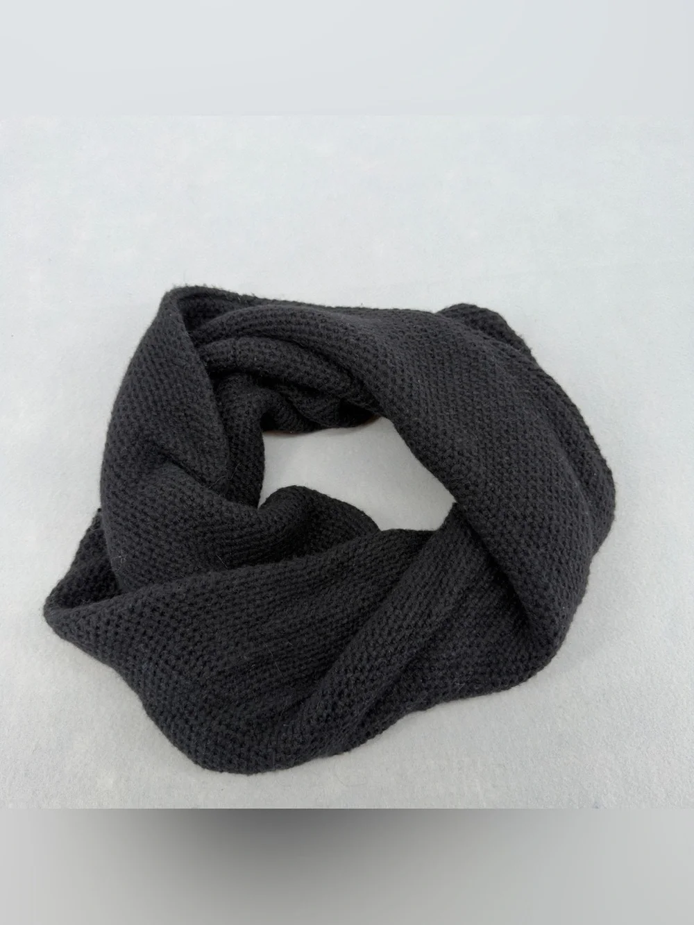 J.Crew Black Wool Blend Knitted Scarf